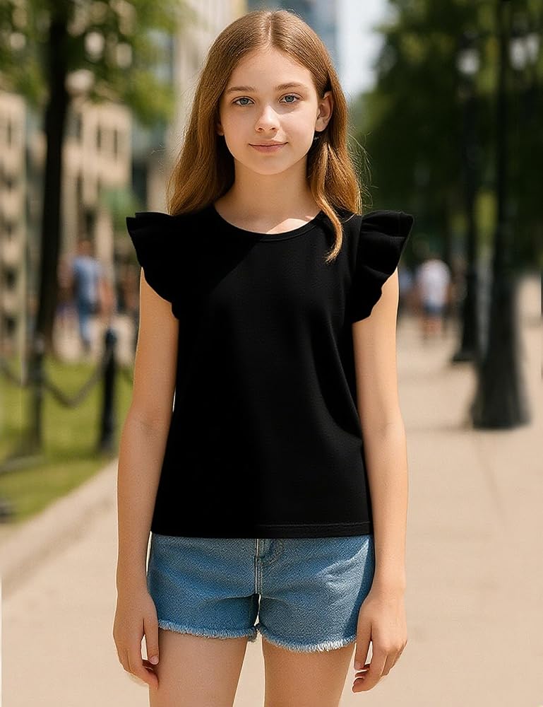 Amazon.com: Kilymosy Toddler Girls Black Short Sleeve Shirt